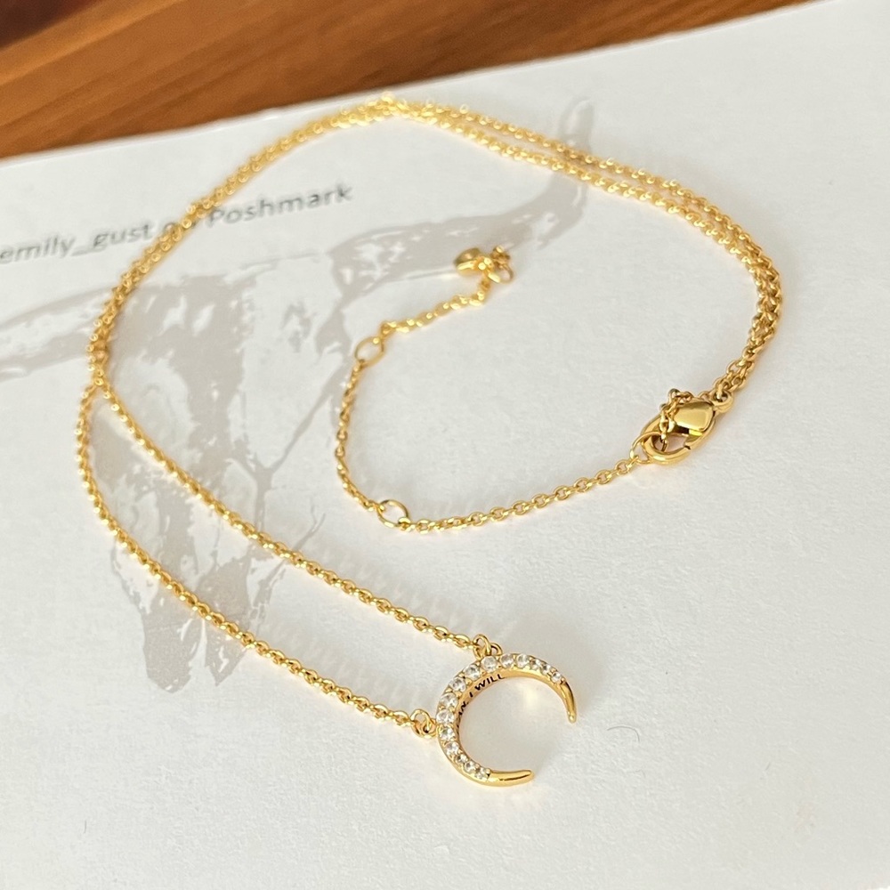 Origami Owl Necklace Gold Crescent I CAN I WILL 15.5"-18.5"